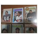 Double Sided Page of Vintage NFL Football Card Mixed Lot in Binder Sleeve