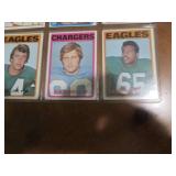 Double Sided Page of Vintage NFL Football Card Mixed Lot in Binder Sleeve