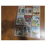 Double Sided Page of Vintage Baseball Card Binder Mixed Lot