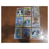 Double Sided Page of Vintage Baseball Card Binder Mixed Lot