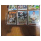 Double Sided Page of Vintage Baseball Card Binder Mixed Lot