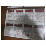 Uncut sheet of sports cards featuri...