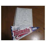 1984 Twins autograph print and a si...