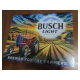 Busch light metal sign, measures 12...