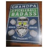 Grandpa pickleball metal sign, meas...