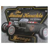 Busted Knuckle metal sign, measures...