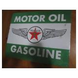Motor oil gasoline metal sign, meas...