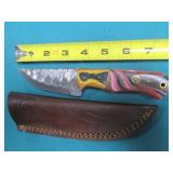 Damascus style knife, hand crafted ...