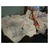 Embroidered Dish Towels, Vintage Aprons