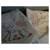 Embroidered Dish Towels, Vintage Aprons