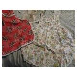 Embroidered Dish Towels, Vintage Aprons