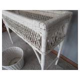 Vintage Wicker Plant Stand, Basket