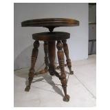 Antique Organ Stool, Claw & Ball Feet