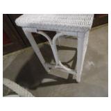 Vintage Wicker Flower Basket & Stool
