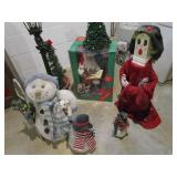 Santa, Lamp Post, Snowmen