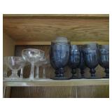 Stemware, Blue & wine
