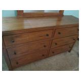 Wood 6-drawer dresser and mirror ap...