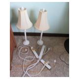 Pair of slim painted metal table la...