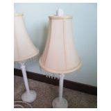 Pair of slim painted metal table la...