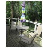 Round metal framed Patio table with...