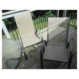 Round metal framed Patio table with...