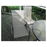 Round metal framed Patio table with...