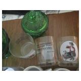 Vintage green and Carnival glass di...