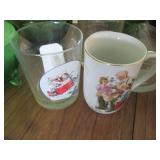 Vintage green and Carnival glass di...