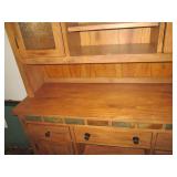 2pc Wood China Hutch Cabinet with S...