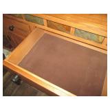 2pc Wood China Hutch Cabinet with S...