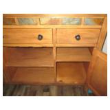 2pc Wood China Hutch Cabinet with S...