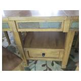 7pc Wood and Stone Inlay Dining tab...