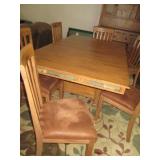 7pc Wood and Stone Inlay Dining tab...