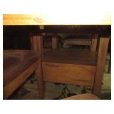 7pc Wood and Stone Inlay Dining tab...