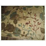 Neutral tone leaf print area rug ap...