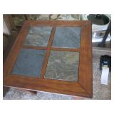Wood and Stone Inlay end table with...