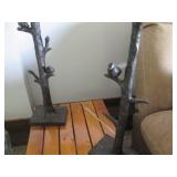 Pair of heavy tree and bird theme t...