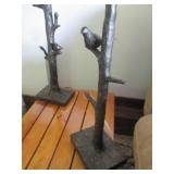 Pair of heavy tree and bird theme t...