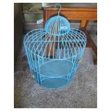 Teal metal Birdcage Shelf approx 17...