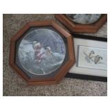 Decorative Wall Clock, framed bird ...