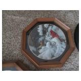 Decorative Wall Clock, framed bird ...