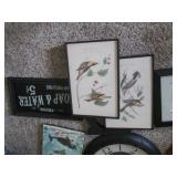 Decorative Wall Clock, framed bird ...