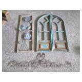 Large Rustic wood and metal floral,...