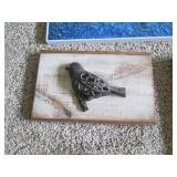 Rustic metal and wood Bird themed w...