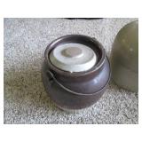 Trio of Stoneware crocks and colore...