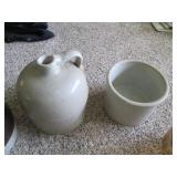 Trio of Stoneware crocks and colore...