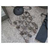 Metal Bucket and wall decor, glass ...