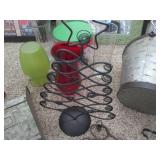 Metal Bucket and wall decor, glass ...