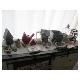 Bird themed figurines, plant stakes...
