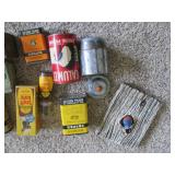 Vintage metal seasoning tins, wood ...